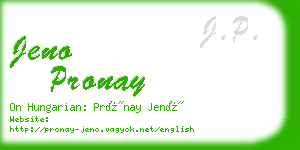 jeno pronay business card